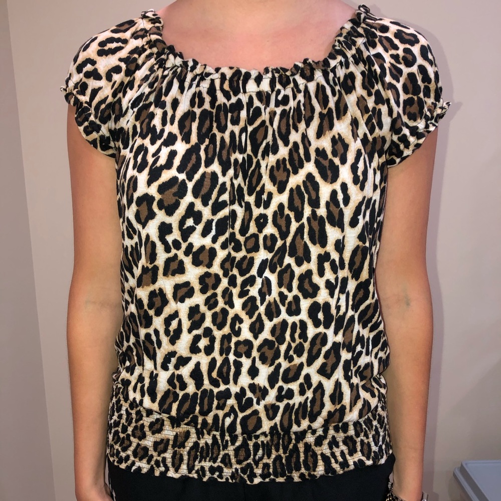 INC cheetah print top